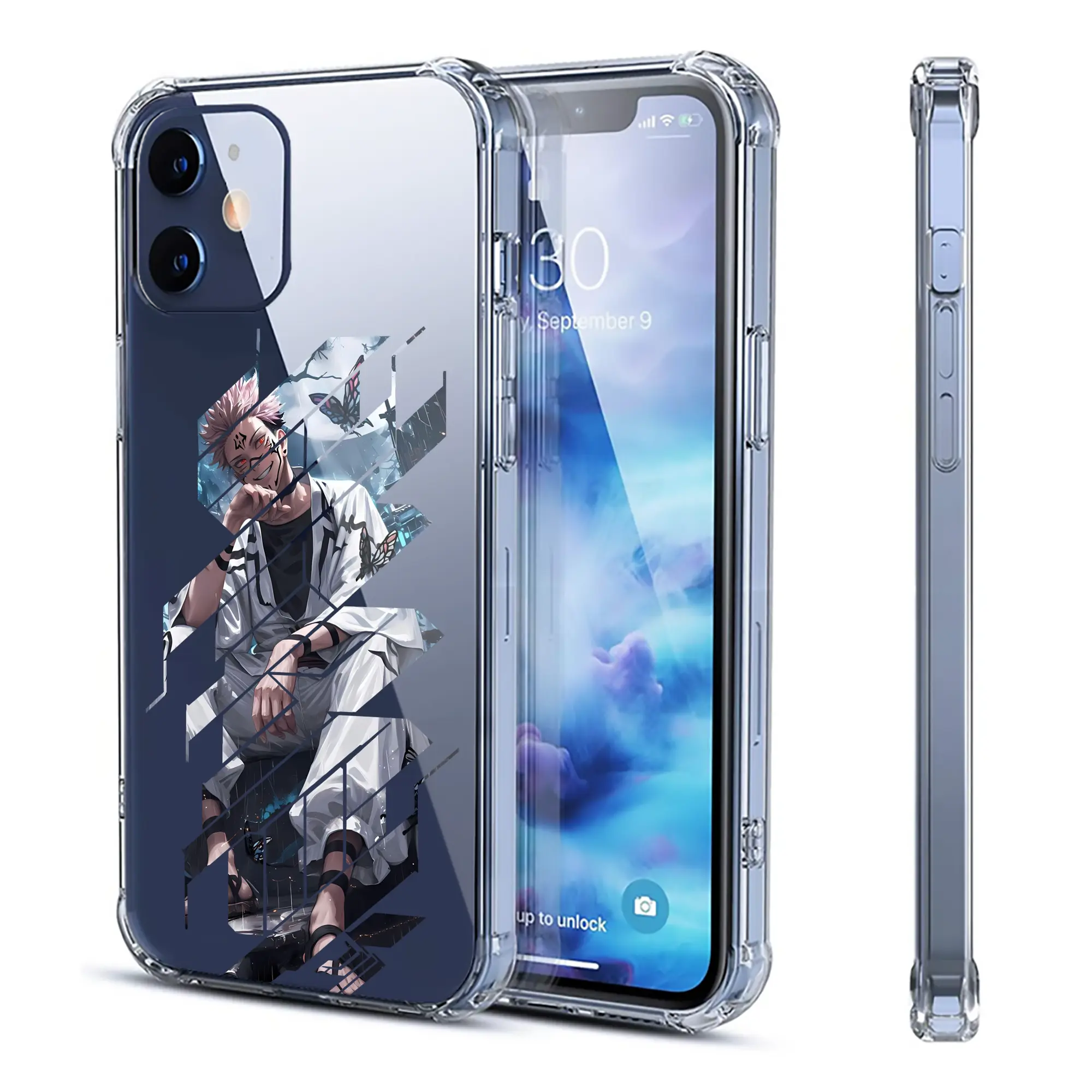 呪術廻戦 グッズ,両面宿儺 - IPhone 12シリーズ対応 ・ 透明スマホケース ・ クリアソフトケース ・ TPU素材 ・ 耐衝撃 ・ 高密着 ・ 防汚 防指紋 ・ 簡単着脱